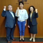 連合の芳野会長と清水事務局長を表敬のイメージ